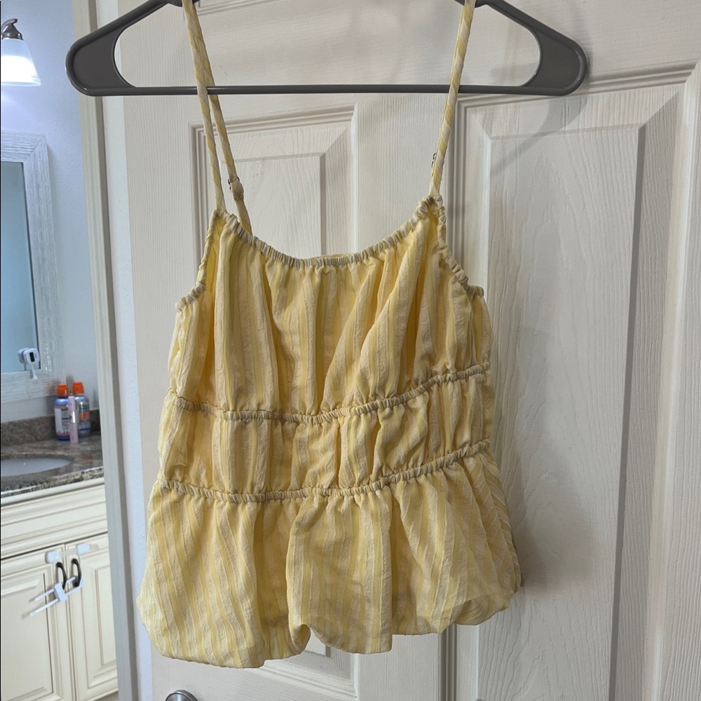 Yellow Striped Women's Top